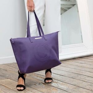 Monat Limited Edition Purple Tote Large Travel Bag Purse NWOT